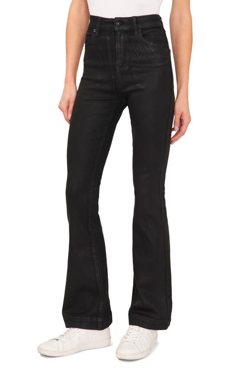 CeCe High Waist Coated Jeans Rich Black at Nordstrom,