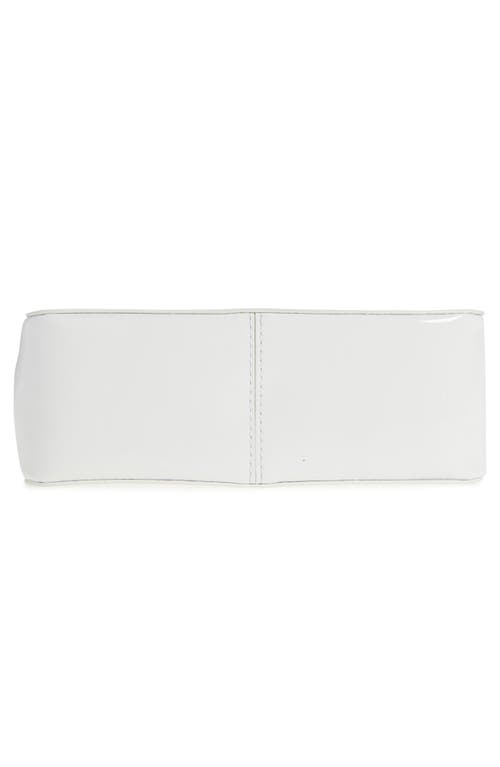 Shop Reformation Mini Luciana Frame Handle Bag In White Patent