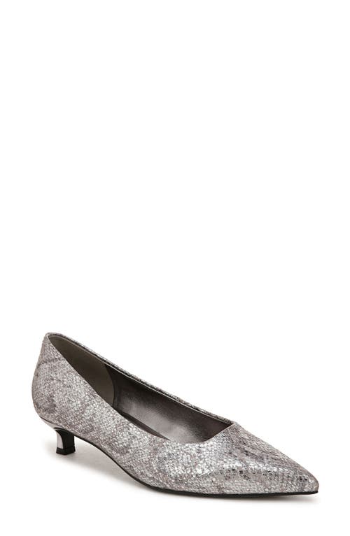 Naturalizer Natalia Pointed Toe Kitten Heel Pump In Silver