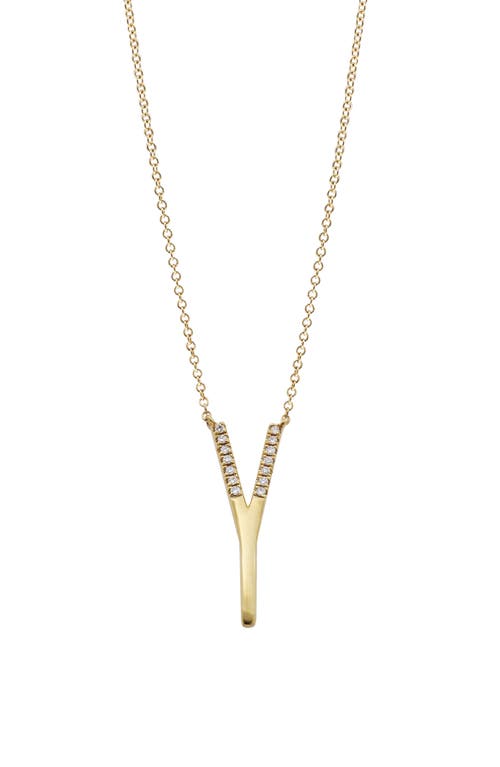 Bony Levy Diamond Initial Pendant Necklace in Yellow Gold-Y at Nordstrom, Size 18