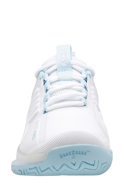 K-swiss Ultrashot 3 Tennis Shoe In White/blue Glow