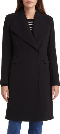 Long black sale wool womens coat