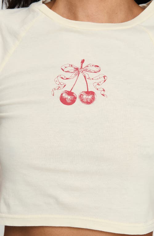 Shop Princess Polly Barnabase Cherry Cotton Graphic Baby Tee In Off White