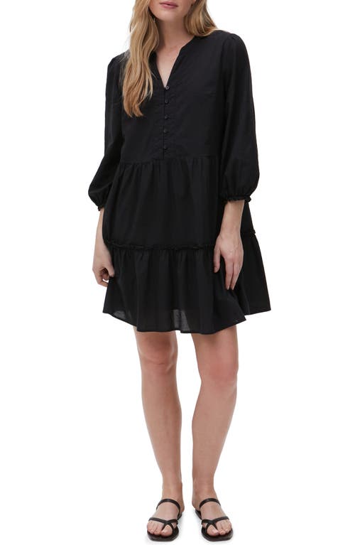 Michael Stars Georgie Tiered Cotton Dress in Black at Nordstrom, Size Large