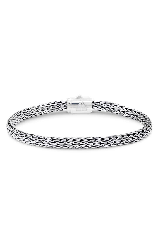 Devata Sterling Silver Semiprecious Stone Chain Bracelet In Silver Green