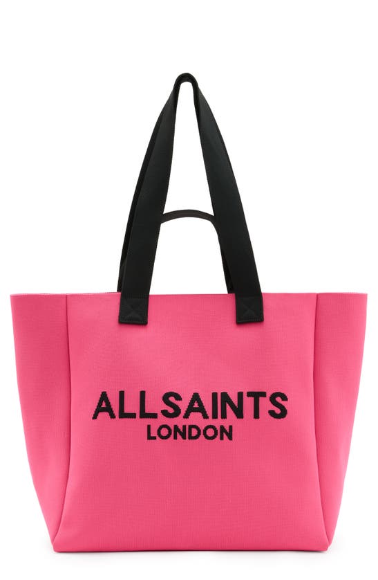 Shop Allsaints Izzy Recycled Polyester Tote In Hot Pink