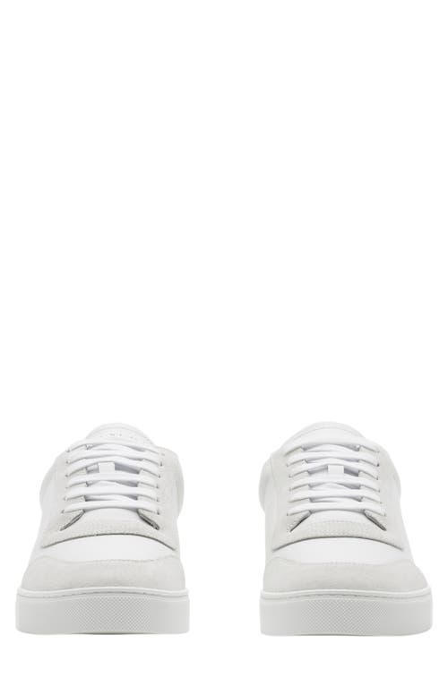 Shop Burberry Robin Low Top Sneaker In White/knight Ip Chk