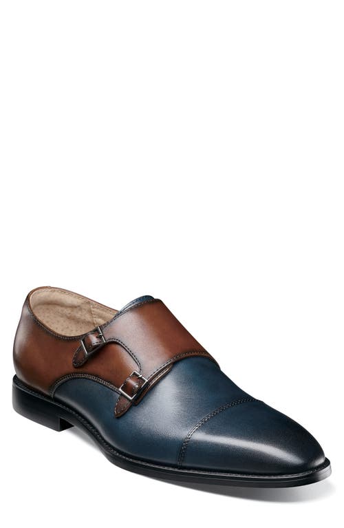 Shop Stacy Adams Raythorne Double Monk Strap Shoe In Navy/brown