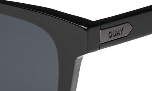 Shop Quay Flip Side 45mm Polarized Square Sunglasses In Black/smoke Polarized