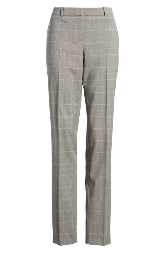 Shop Hugo Boss Boss Tilunana Plaid Wool Pants In Grey Miscellaneous
