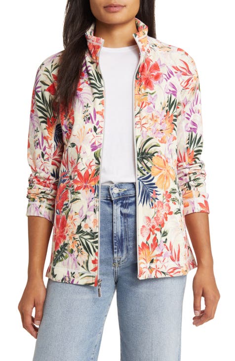 Aruba Hidden Bliss Floral Zip Front Jacket