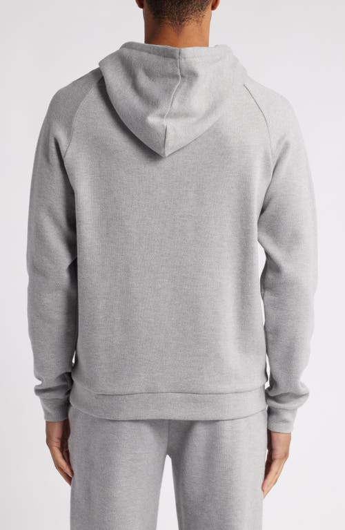 Shop Hugo Boss Boss Cotton Blend Lounge Hoodie In Medium Grey