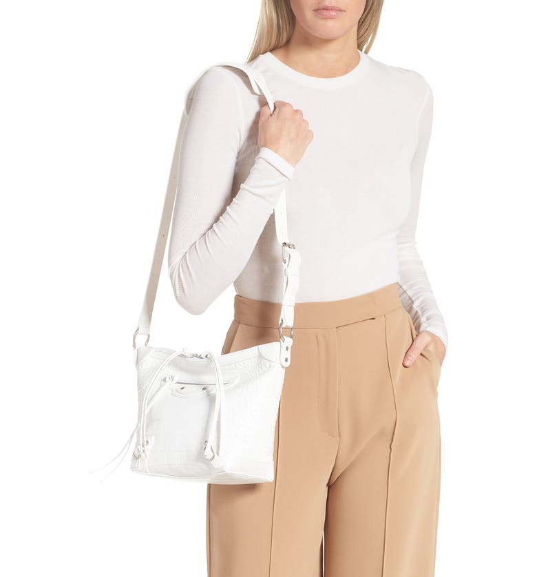 Balenciaga X-Small Neo Classic Croc Embossed Leather Hobo Bag Balenciaga X-Small Neo Classic Croc Embossed Leather Hobo Bag