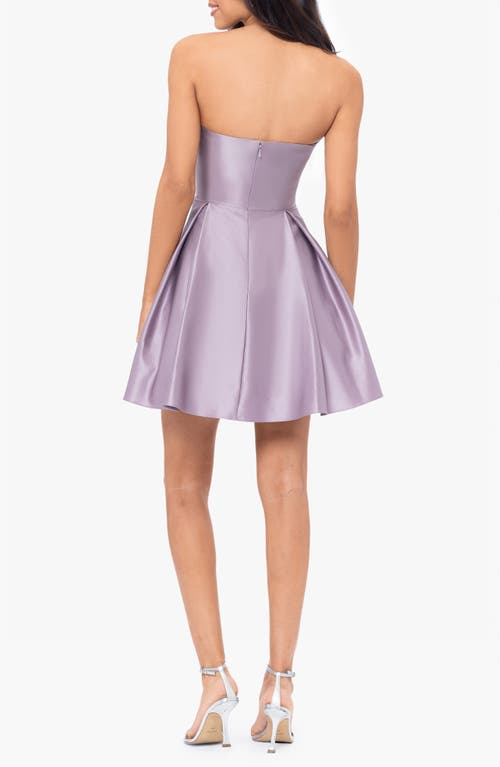 Shop Blondie Nites Strapless Satin Minidress In Mauve