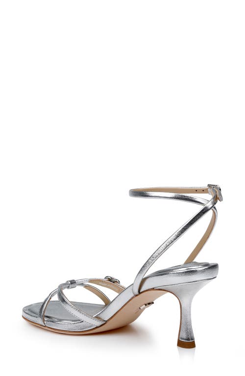 Shop Badgley Mischka Collection Brynna Ankle Strap Sandal In Silver Leather
