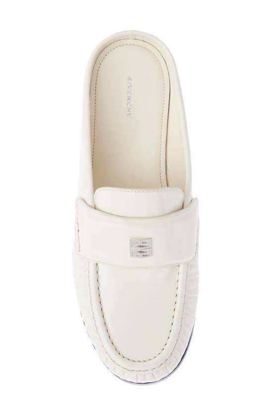 Givenchy 4g Patent Leather Mule Loafers In Ivory