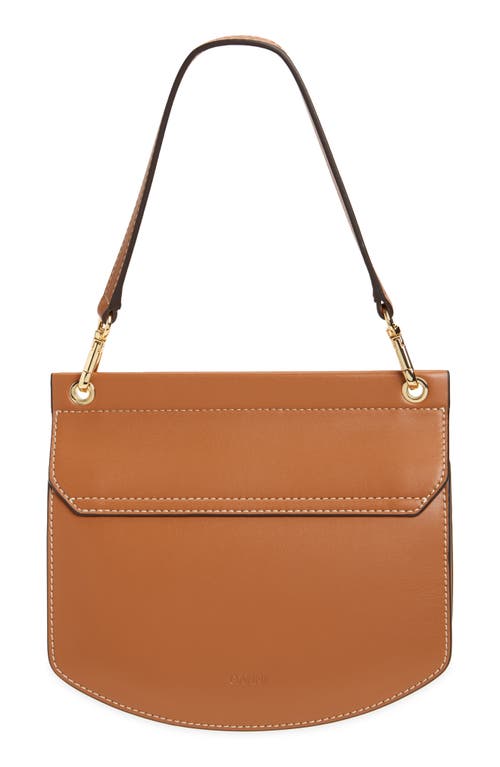 Ganni Womens Caramel Cafe Apo-g Small Recycled-leather Blend Cross-body Bag In Caramel Cafe