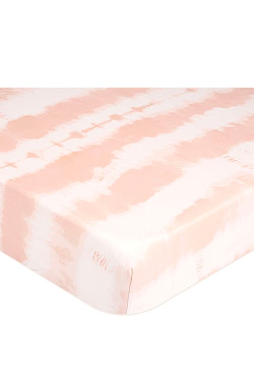 CRANE BABY Cotton Sateen Fitted Crib Sheet in Pink/White 