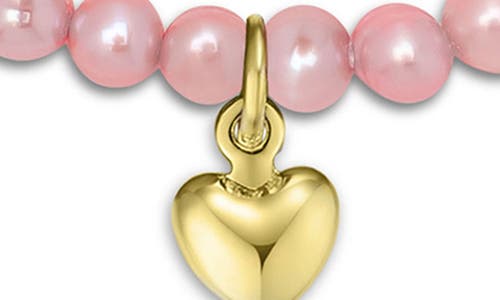 Shop Lily Nily Kids' Pink Freshwater Pearl Heart Charm Bracelet