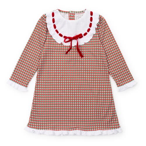 Shop Lila And Hayes Emersyn Girls' Lace Trim Dress In Holiday Plaid