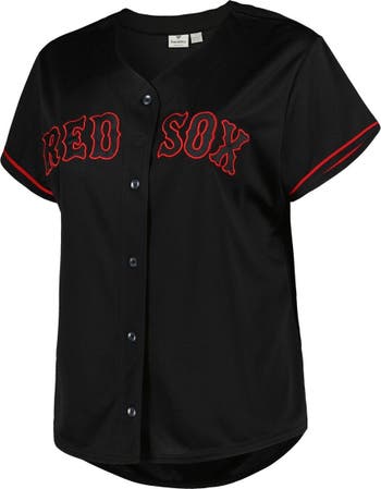 Profile Women's Black Boston Red Sox Plus Pop Fashion Button-Up