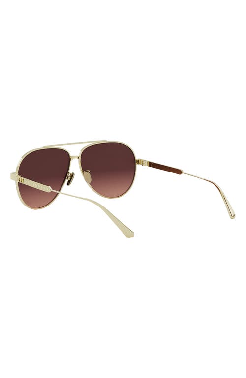 Shop Dior 'cannage A1u 61mm Pilot Sunglasses In Gold/radient Brick Lenses