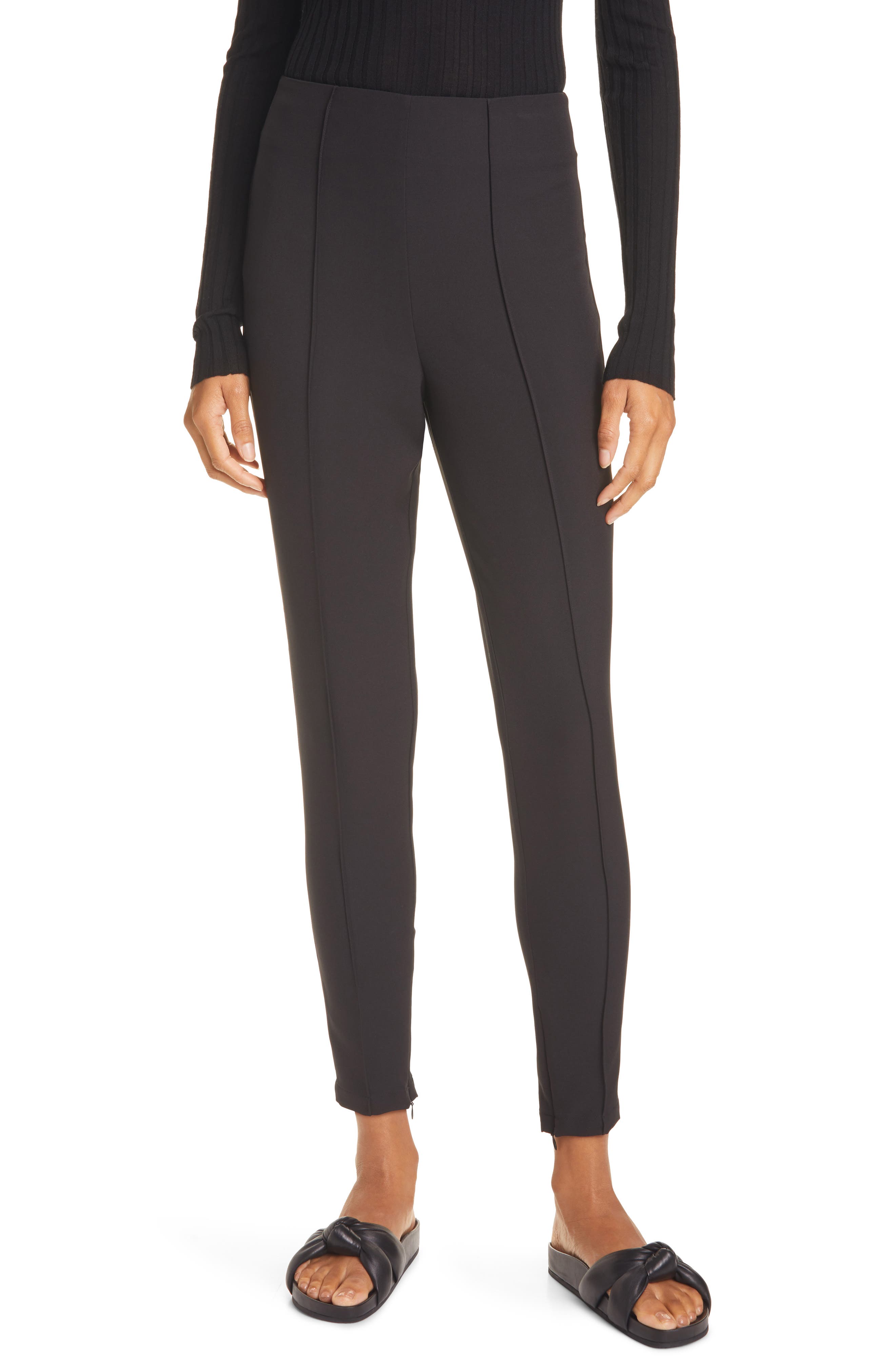 black stretch crop pants