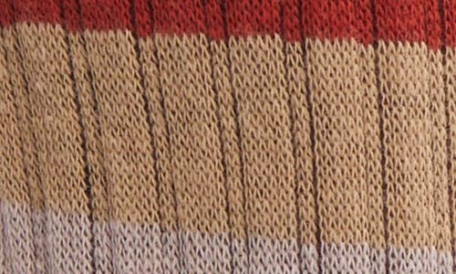 Casa Clara Stripe Crew Socks In Brown Stripes