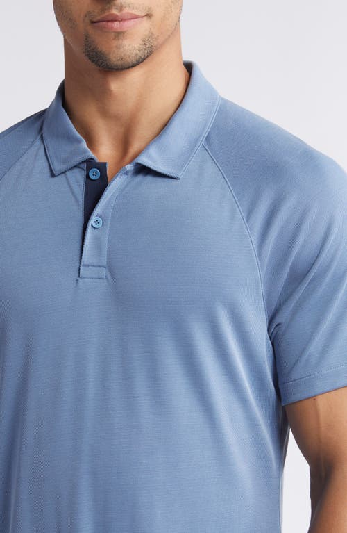 Shop Zella Ace Piqué Performance Golf Polo In Blue Coronet