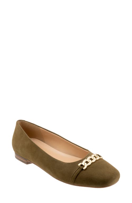 Trotters Harmony Flat Olive Suede at Nordstrom,