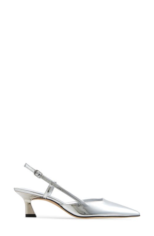 Stuart Weitzman Women's Vinnie 50 Slingback Kitten Heels In Silver