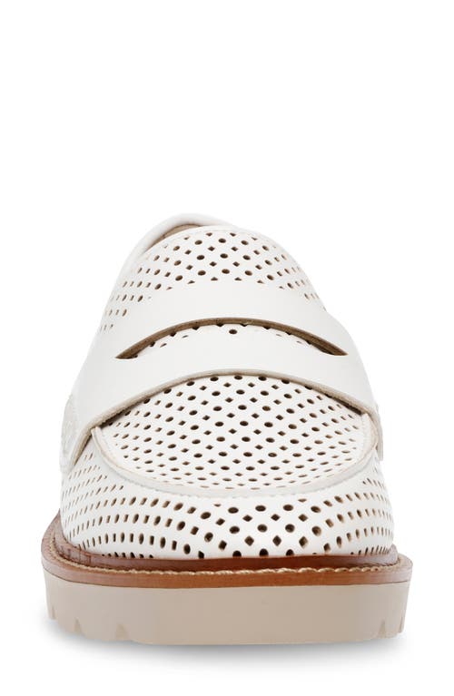 Anne Klein Women's Elia Perforated Penny Loafers In White