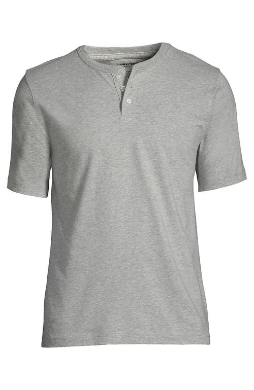 Lands' End Short Sleeve Super-t Henley In Gray Heather