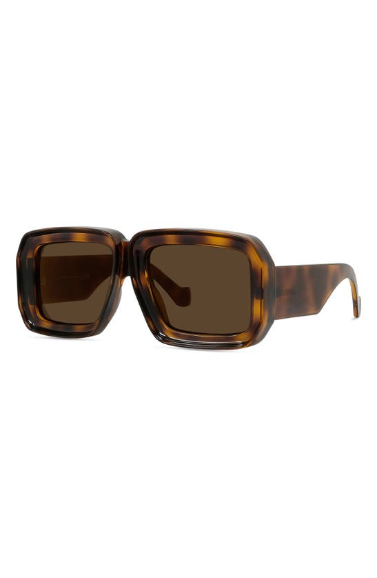 Shop Loewe X Paula's Ibiza 56mm Mask Sunglasses In Dark Havana / Brown Mirror