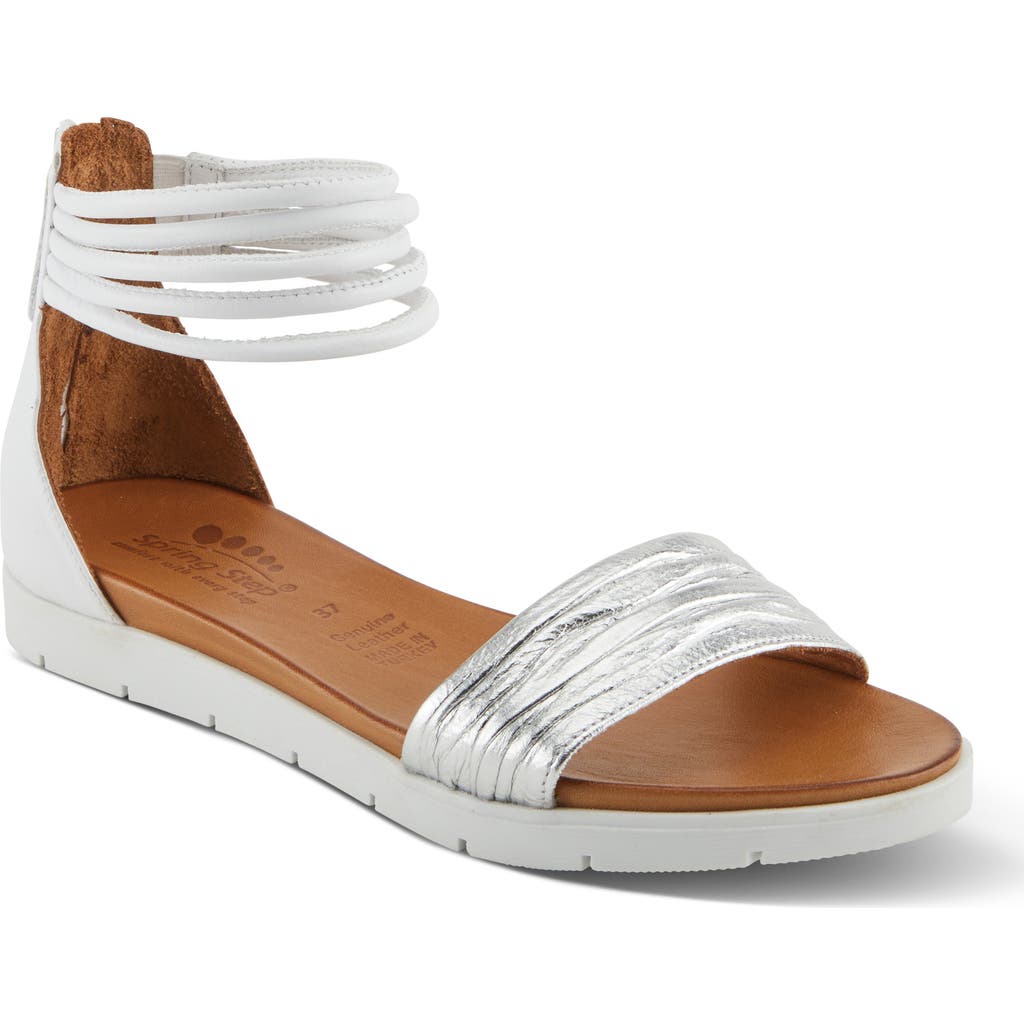Spring Step Mexa Metallic Sandal In Silver