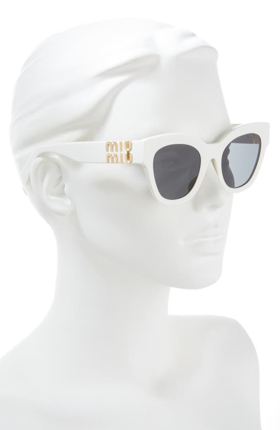 Shop Miu Miu 51mm Square Sunglasses In White