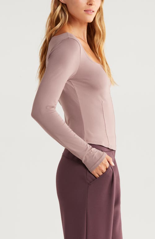 Shop Zella Contour Seam Knit Top In Purple Moon