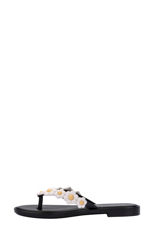 Melissa Spring Flip Flop In Black/white