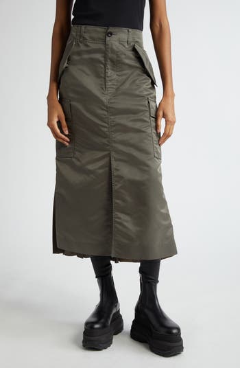 Sacai Nylon Twill Cargo Midi Skirt | Nordstrom