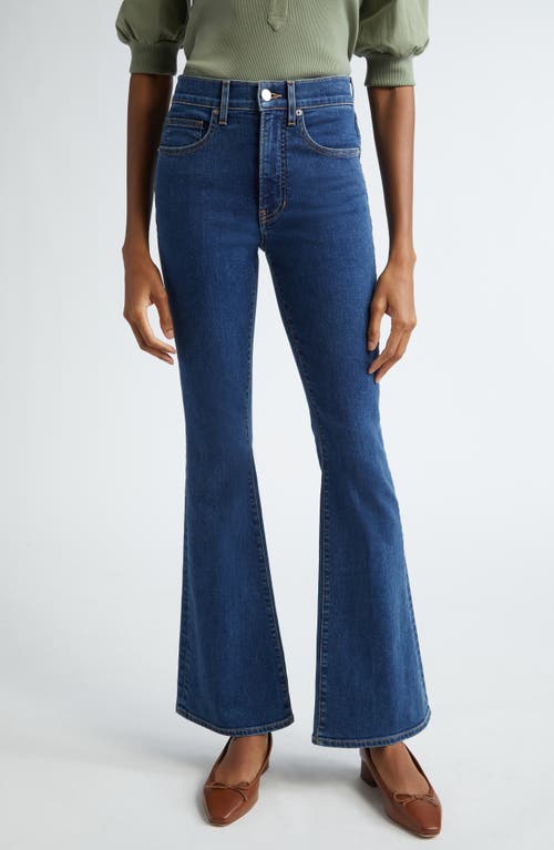 Shop Veronica Beard Beverly High Waist Stretch Flare Jeans In Bright Blue