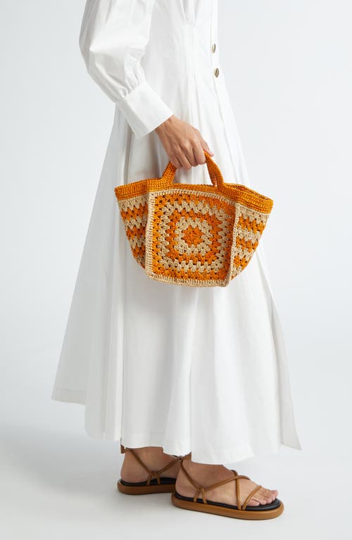 Shop Eilaf Howdah Crochet Raffia Tote In Orange