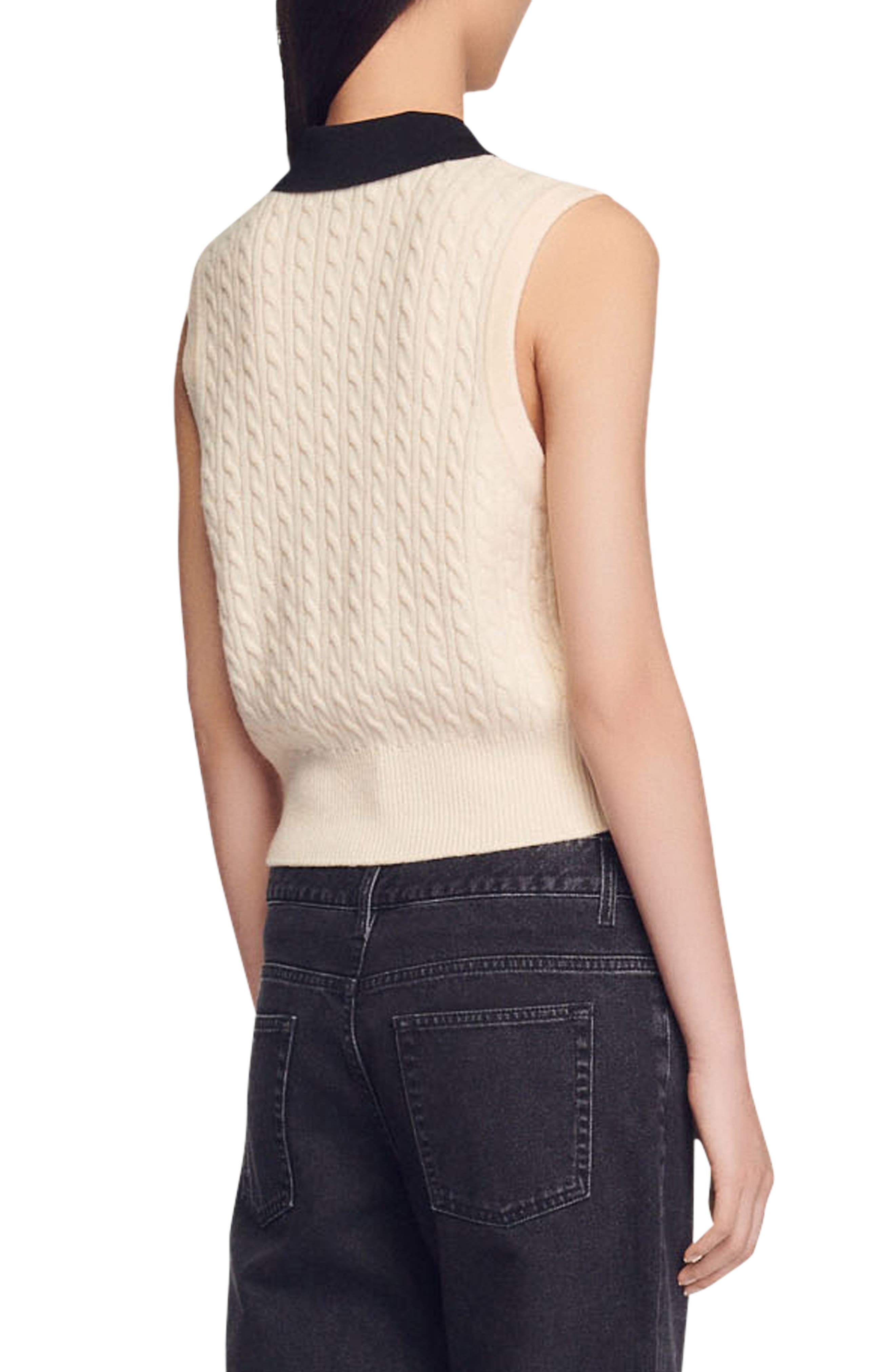 sandro Suzy Wool \u0026 Cashmere Cable Knit 