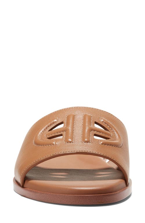 Cole Haan Flynn Logo Slide Sandal In Pecan Leather