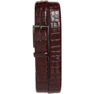 Boss Ceddy Leather Belt, Red