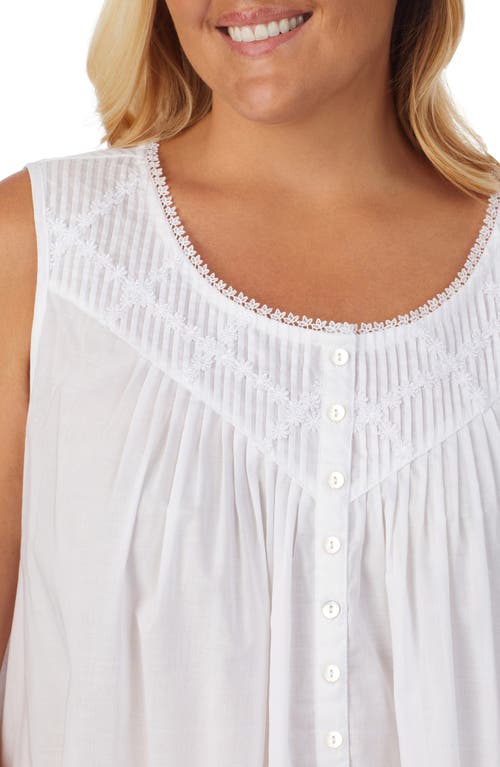 Eileen West Sleeveless Cotton Short Nightgown In White