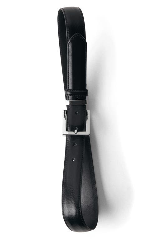 Shop Mango Leather Belt In Black