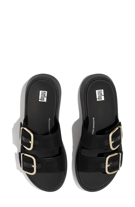 Shop Fitflop F-mode Shimmer Buckle Sandal In Black