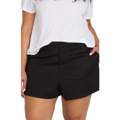 Plus Size Volcom Frochickie Chino Shorts, Black
