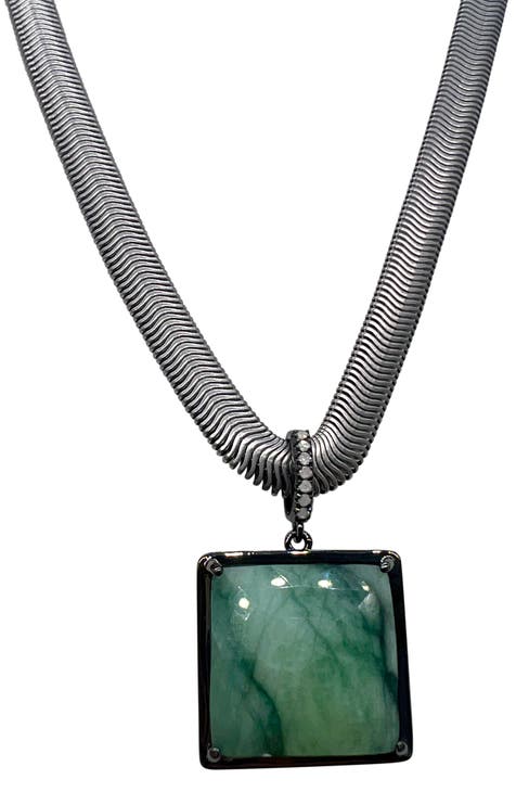 Minetta Emerald Pendant Necklace