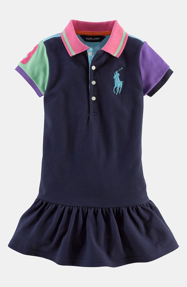 Ralph Lauren Colorblock Polo Dress (Toddler) | Nordstrom